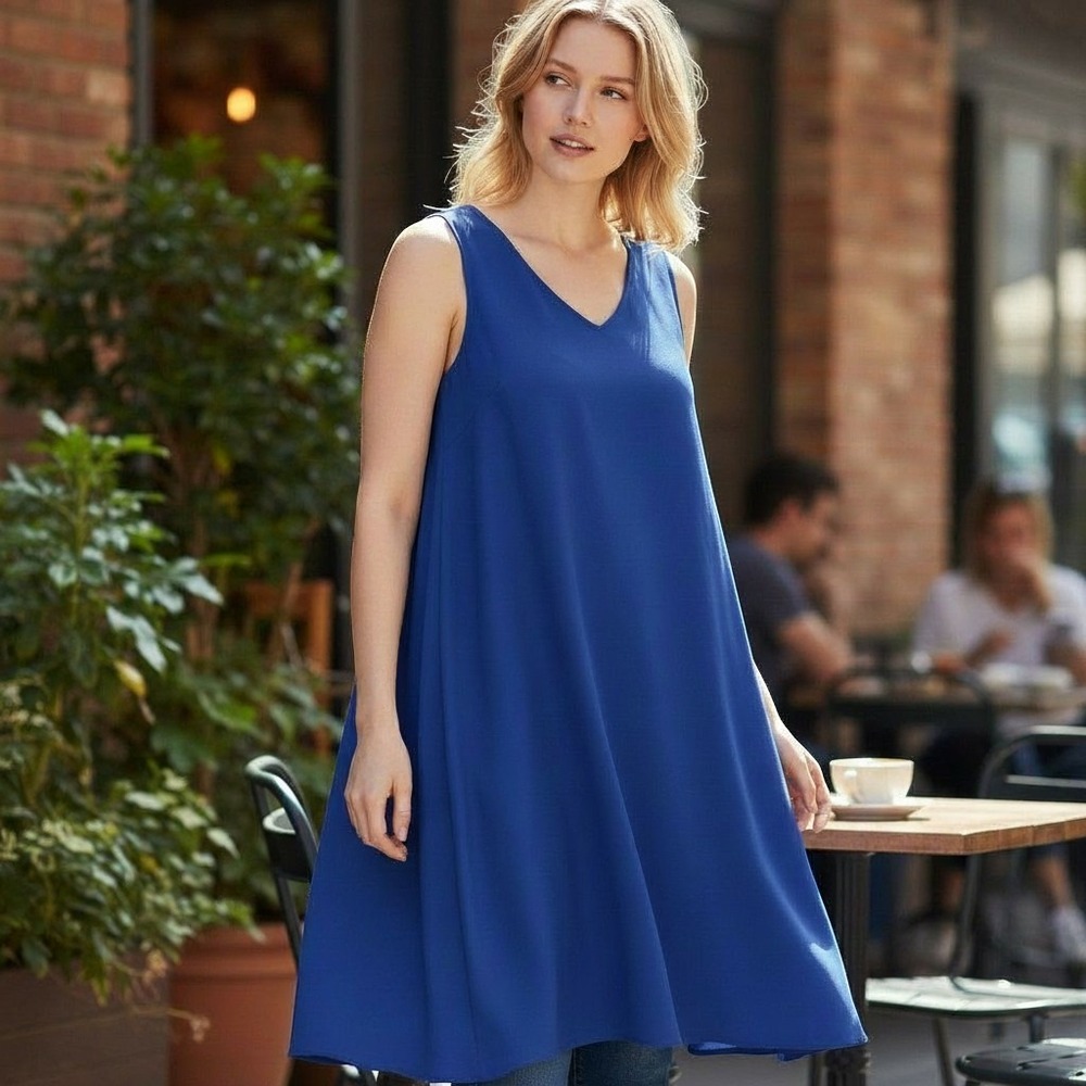 Marina Rinaldi Romolo Cobalt Blue Sleeveless Dress Size 20